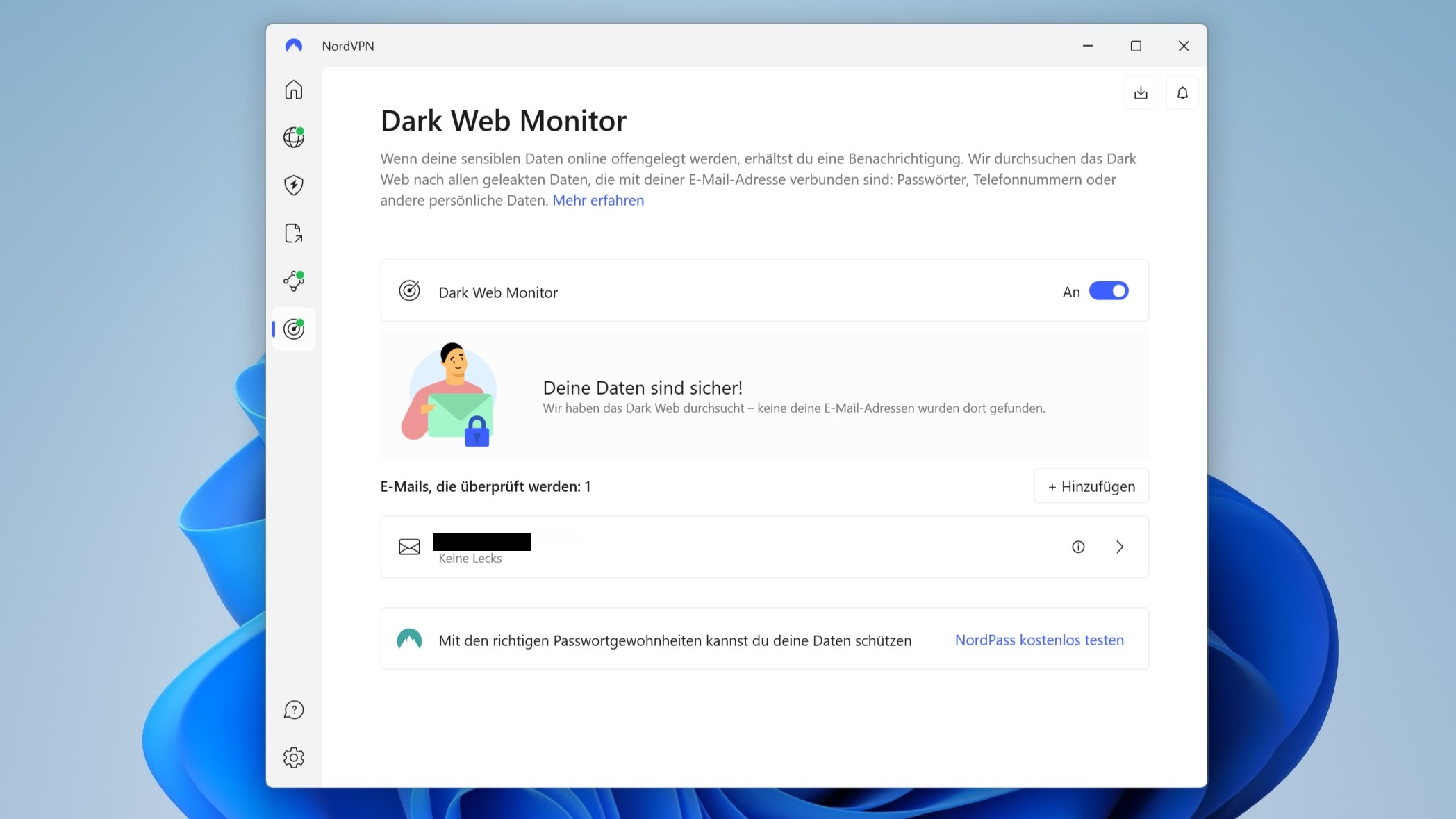 NordVPN Dark Web Monitor